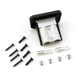 FORLETOR 50A Plug Mounting Panel with Dust Cover fit for Anderson SB50 Series Connectors Flush Mount Recessed Plate, 50Amp 2Pcs Socket Panel for Caravans Ship12-24V DC(2 pcs)