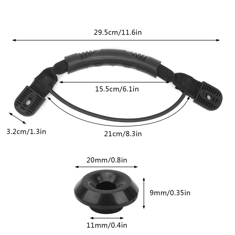 Canoeing Plastic Nylon Webbing Handle with Screw Fixed Button Set