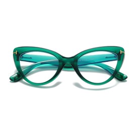 Hubeye Cat Eye Glasses for Women Fashionable Large Frame Anti-Blue Light Cat Eye Glasses with Glasses Holster