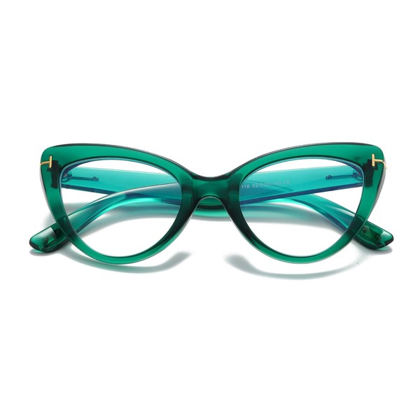 Hubeye Cat Eye Glasses for Women Fashionable Large Frame Anti-Blue Light Cat Eye Glasses with Glasses Holster