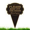 Double Sided Yard Sign, Stay Off Grass with Stake, 10"x14"