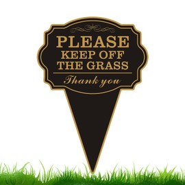Double Sided Yard Sign, Stay Off Grass with Stake, 10"x14" Please Keep Off the Grass Lawn Display, Rust-Free Metal for Garden, Weatherproof UV Printed for Outdoor Use (KEEP OFF THE GRASS-1PACK)