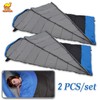 Blue Double Conjoined Hooded Sleeping Bag Outdoor Camping or Indoor