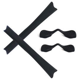 Alphax Black Replacement Nosepieces & Earsocks Rubber Kits for Oakley Radar Path/Radar Path Asian Fit