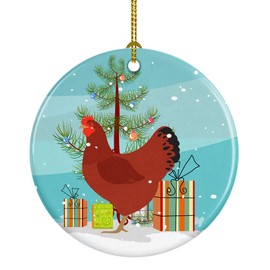 Caroline's Treasures New Hampshire Red Chicken Christmas Ceramic Ornament, 3 inch