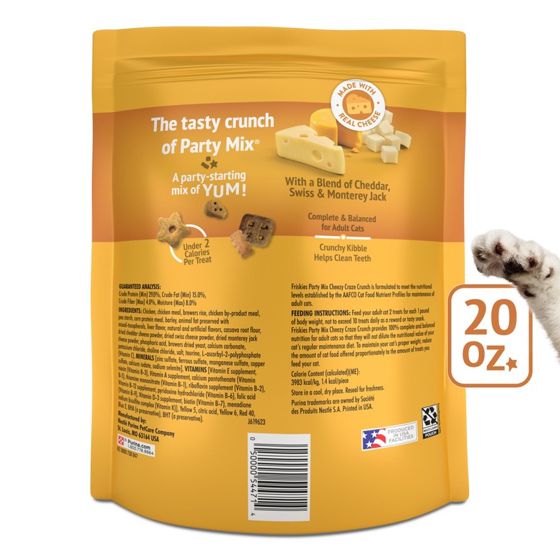 Purina Friskies Cat Treats, Party Mix Cheezy Craze Crunch -