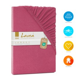 Lavea Jersey Fitted Sheet, Maya Series, 100% Cotton, High-Quality Workmanship, Elasticated and Oeko Tex 100 certified
