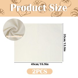 2PCS Proofing Cloth for Bread Baking,13.8x18.9 Inches Bread Towel Reusable Bread Baking Supplies,Cotton Fabric Thick Baking Bread Cloth for Dough Baguettes Loaves Pastry Homemade Bread