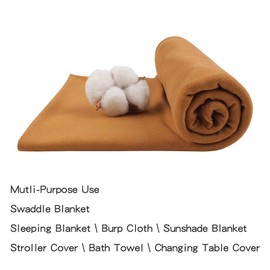 PESAAT Cotton Baby Swaddle Hat Set Newborn Infant Hats Receiving Blankets for Baby Boys Girls (Coffee, 0-6 Months)