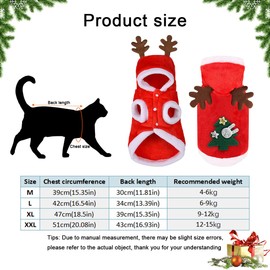 Gxlaihly Pet Christmas Costume, Dog Costumes Christmas, Dog Christmas Costume, Cat Clothes Christmas, Pet Dog Cat Christmas Reindeer Costume, Winter Warm Clothes for Pets (B-L)