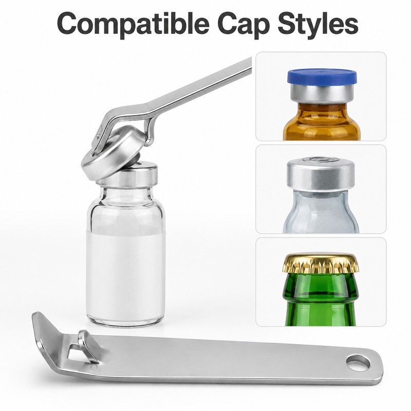 Portable Stainless Steel Vial & Bottle Cap Opener – Mini