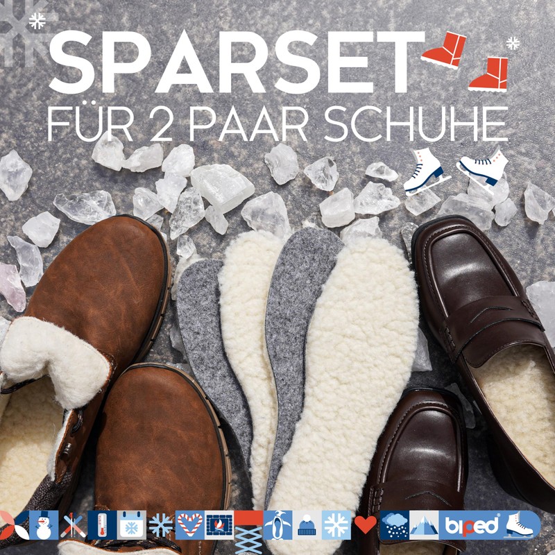 Biped 2 Pairs of Extra Thick Wool Soles Made of