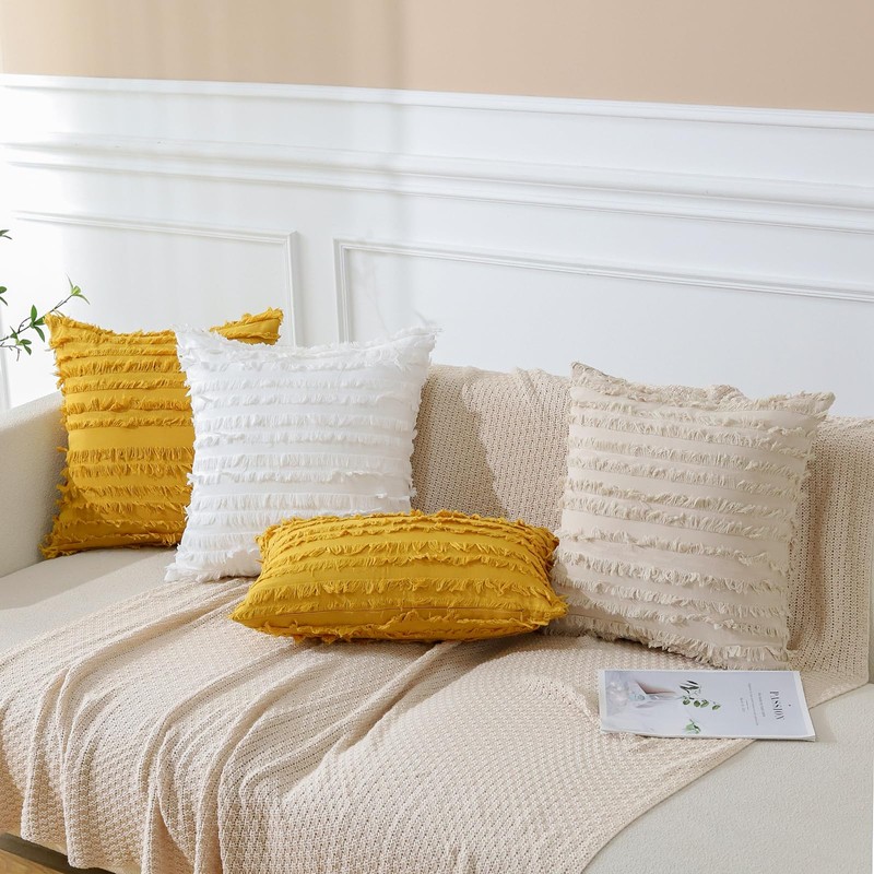 JOTOM Set of 2 Decorative Boho Cushion Covers 45x45 cm