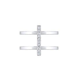 Elli 0602960618 Women's Stacking Ring 925 Sterling Silver Crystal, Sterling Silver, Crystal