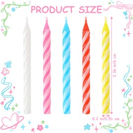 70 Pack 3500 Count Birthday Candles Bulk Multicolored Spiral Candles
