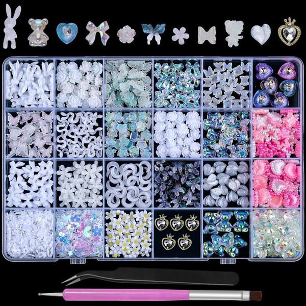 3D Charms Mix Flower Bear Bowknot Charms Gummy Star Heart
