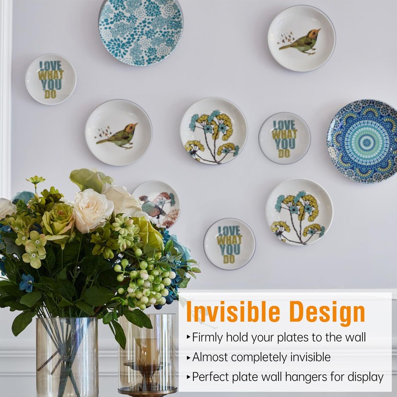 Bilillo 4 Pack Plate Hangers for The Wall, Suitable for