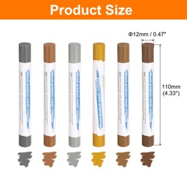 HARFINGTON Wood Filler Sticks 6 Colors Wooden Wax Touch Up Furniture Repair Crayons for Space Gray, Iron Gray, Yellow Oak, Light Yellow, Dark Brown, Walnut