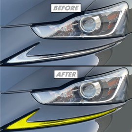 SlickMod PreCut Vinyl Smoke Tint for 2017-2020 Lexus is 200t 300 350 Headlight (Yellow, 3. DRL Turn Signal)