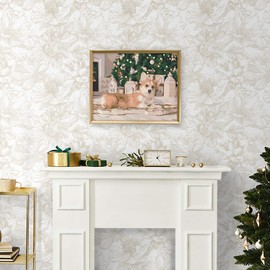 Ismoon Large Floral Peel and Stick Wallpaper Boho Beige/Coffee Contact Paper 17.3inx16.4ft Modern Wall Paper Removable Self Adhesive Bedroom Cabinet Bathroom Waterproof Mural Wall Decor Vinyl Roll