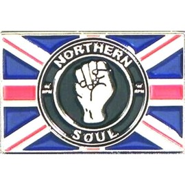 GBJUK Northern Soul Union Jack Enamel Pin Lapel Badge with Butterfly Clasp Back