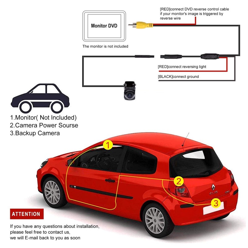 HD 720p Reversing Camera Waterproof Night Vision Rear View Camera
