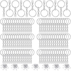 Brateuanoii 360 Pieces Key Rings, Key Rings Crafts, Key Ring Blanks for Keys Craft DIY, Jewellery Making, Silver