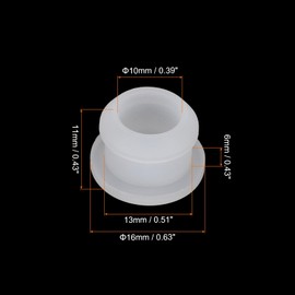 QUARKZMAN Pack of 10 Snap Rubber Grommet Hole Connector Mounting Diameter 13 mm ID 10 mm H 11 mm Seal Anti-Scratch for Electrical Box Cable Tube Transparent