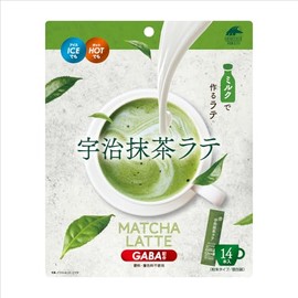 Uji Matcha Latte, GABA Blend, 0.4 oz (10 g) x 14 Bottles (10 Bags Set)