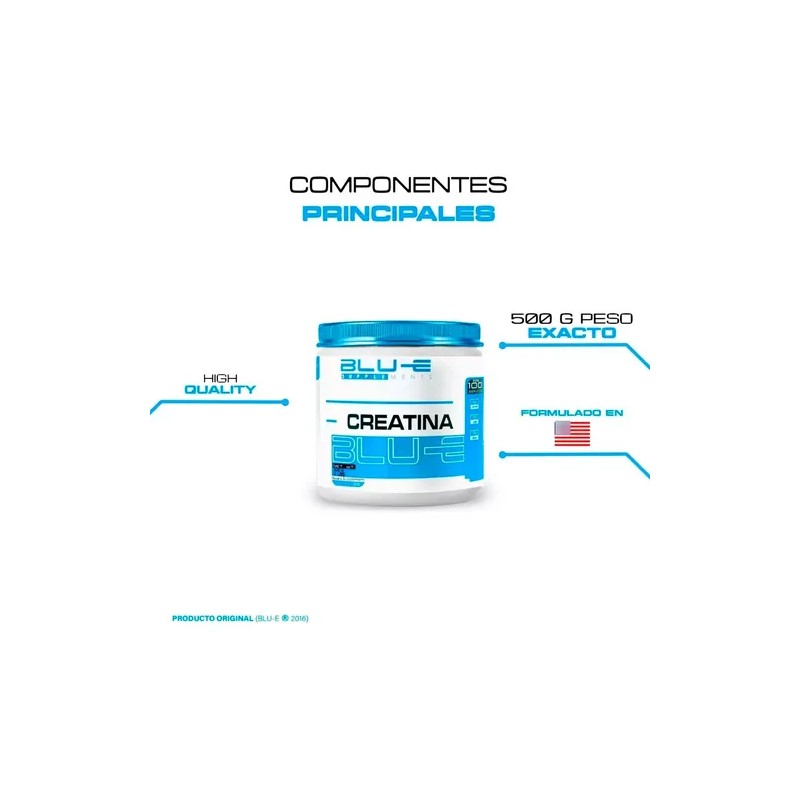 Blu-e Creatina Monohidratada 500 Gramos 100 Servicios