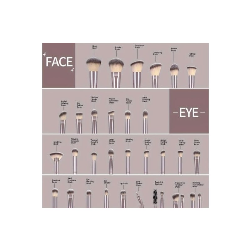 30 Piece Professional Makeup Brushes Set with Travel Pouch Pink