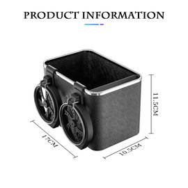 JNNJ Car Armrest Storage Box, Car Tissue Organiser with Water Cup Holders, Multifunctional Car Console Storage Holder, Universal Foldable Auto Console Organizer for Wallet Phone Keys Drink(Black)