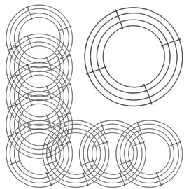 ZEONHAK 10 PCS 8 Inch Wreath Frame Ring, 20cm Wire Wreath Frame, Wreath Making Rings for Garden Home Decorations