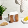 LAVAUK Acacia wood & Transparent Epoxy resin Napkin holder for