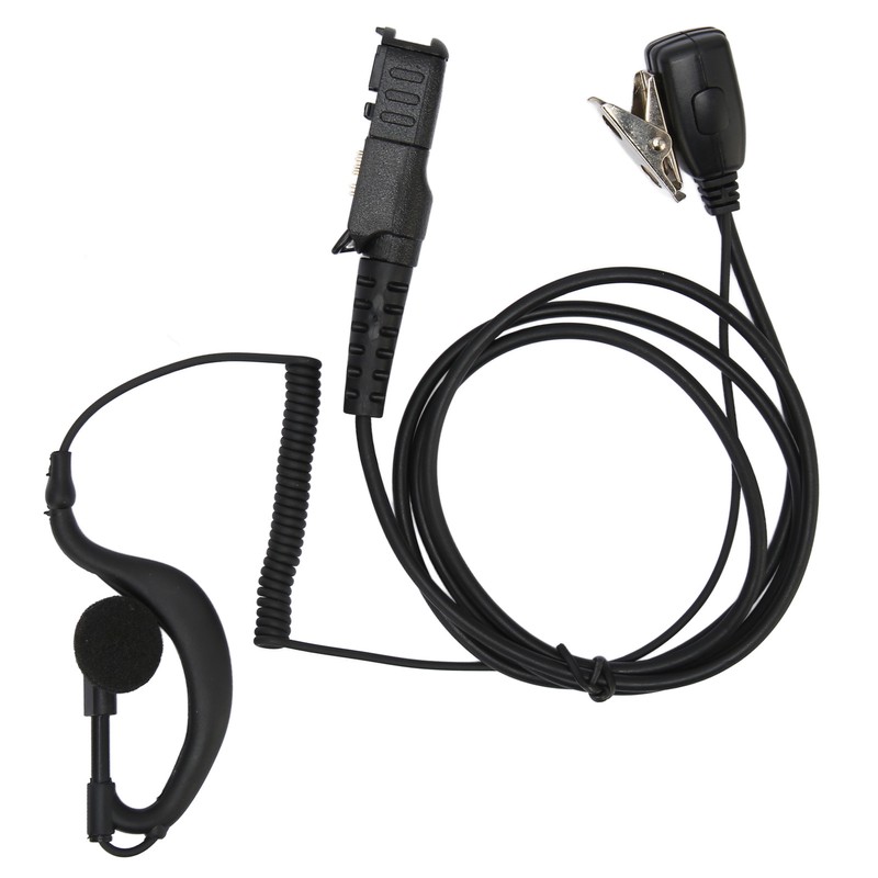 G Shape Earpiece PU Cable Walkie Talkie Earpiece with Mic