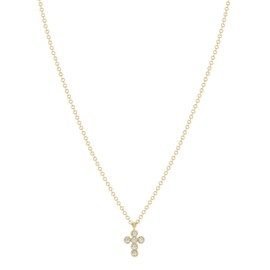 Electric Picks Jewelry Like A Prayer 16" Cross Necklace - 14kt Gold Plated Chain, Staple Layering Necklace, Perfect for Wearing Alone or Stacked
