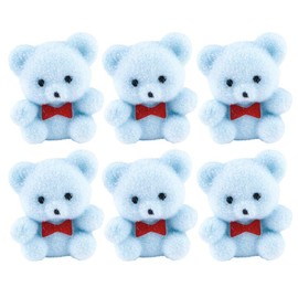 Factory Direct Craft Miniature Light Blue Flocked Teddy Bears | 18 Pieces