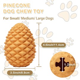 MITOCAPY Pine Cone Tough Dog Toys for Aggressive Chewers: Dog Chew Toys with Interactive Dog Treat Dispenser, Indestructible Dog Toy for Medium Large Dogs, Heavy Duty Dog Presents