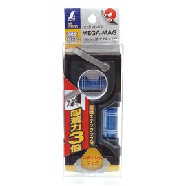 Shinwa Sokutei 73131 MEGA-MAG Handy Level with Magnet, Black, 3.9 inches (100 mm)