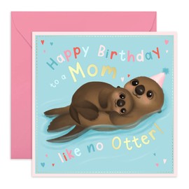 CENTRAL 23 Mothers Day Cards for Mom - 'Mom Like No Otter' - Sweet Birthday Card - Birthday Day Cards for Mommy Mama - Blank Greeting Cards - Comes with Fun Stickers