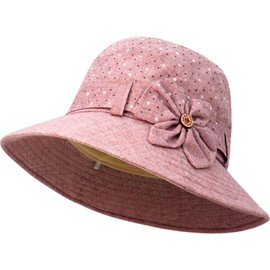 YeeHeen Women Cloche Bucket Hat Vintage Fedora Bowler Hats WineRed