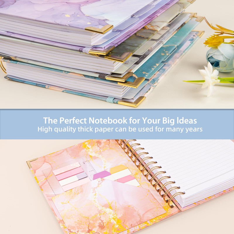 Kutoda Spiral Notebooks for Work, 240 Pages Lined Spiral Journal