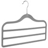 The Hanger Store Pack of 5 Grey 3 Bar Flocked