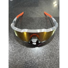 100% Sunglasses S3 - Soft Tact Grey Camo, Red Mirror Lens - New