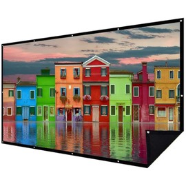 NIERBO Double Layer Projector Screen 180 inch 16:9 Portable Projection Movie Screen 3D with Less Light Transmission for Home Theater Outdoor Indoor Office with 20 Nails