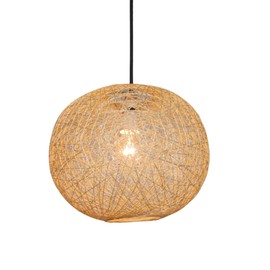 Loxton Lighting Modern Medium Wicker Rattan String Ball Style Ceiling Pendant Light Lampshade [Energy Class A+]… (Natural)
