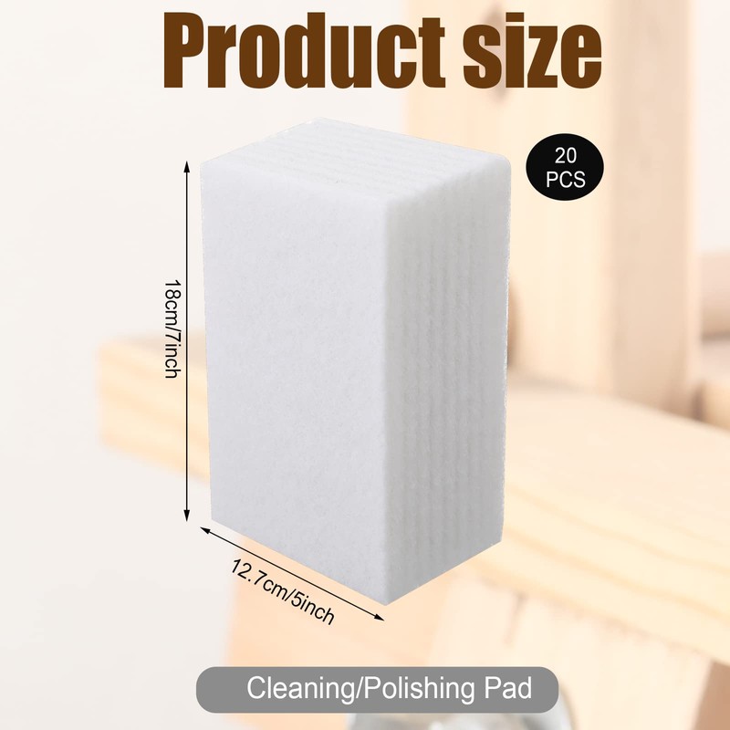 20 Pieces White Scrubbing Pad Non Woven Pads Scouring Pad