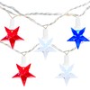 SUNSGNE Star String Lights Red White and Blue String Lights,