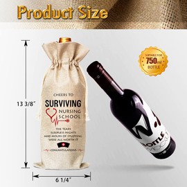 Nurse Wine Bag, Nurse Graduation Gift With Drawstring Cotton Burlap Wine Bottle Gift Bags 1 Piece
