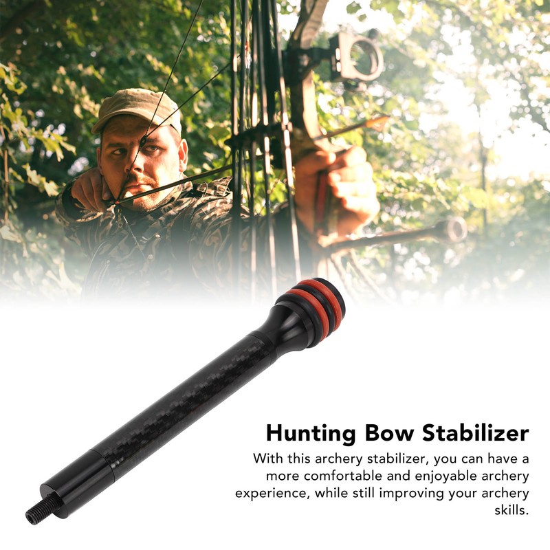 Archery Bow Stabilizer Shock Absorbing Carbon Fiber Rubber Bow Balance